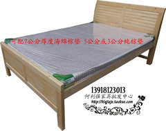 新款豪华型加厚 全实木床 实木双人床实木单人床松木床松木双人床