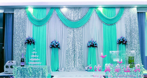 热销新款婚庆道具背景纱幔婚庆背景布婚庆布幔背景婚礼舞台纱幔布