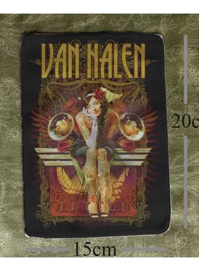 Van-Halen范海伦经典金属硬摇滚吉他乐队桃皮绒diy包包衣服配件