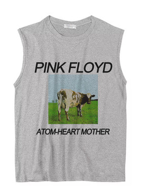 pink floyd atom heart mother平克灰色爽滑凉快夏季坎肩无袖T