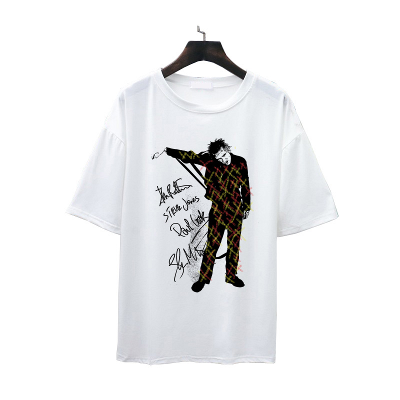 朋克性手枪复古摇滚印花t恤