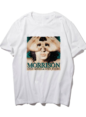 迷幻摇滚乐队the doors吉姆莫里森jim morrison印花短袖圆领T恤