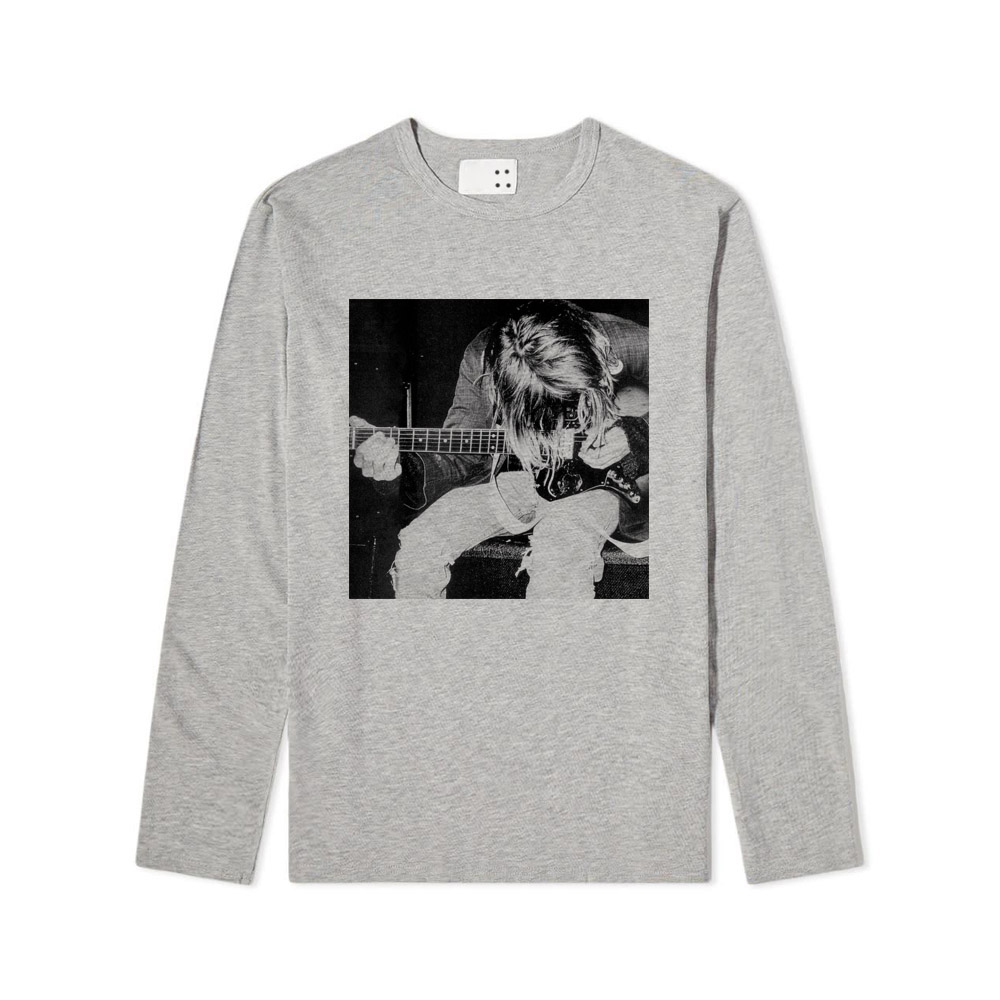 5款kurt cobain弹吉他涅盘垃圾朋克摇滚叛逆个性男女灰色长袖T恤