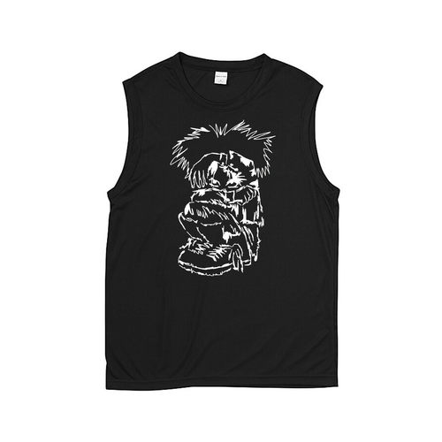 the cure goth boy暗黑哥特风暗黑激光胶印手绘设计感纯棉坎肩