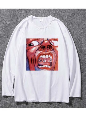 复古老摇滚talking heads king crimson大卫鲍伊皇后长袖T恤