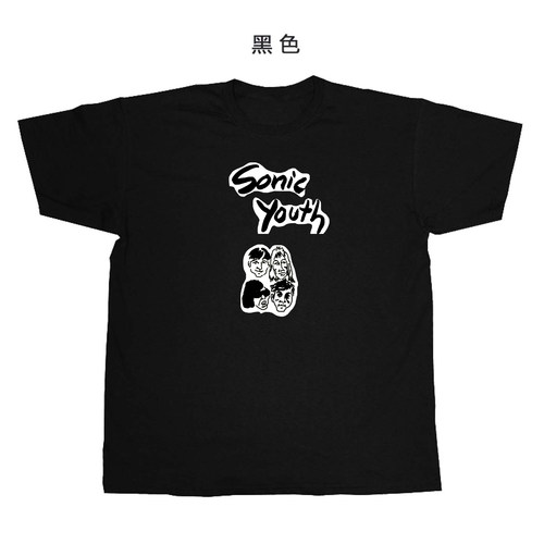sonic youth手绘卡通贴纸印复古朋克punk男女纯棉无袖背心坎肩T恤