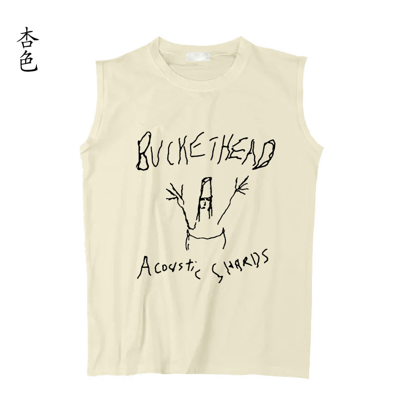 buckethead 桶哥 枪花吉他手 练琴手速快递 宽松坎肩背心无袖Tee