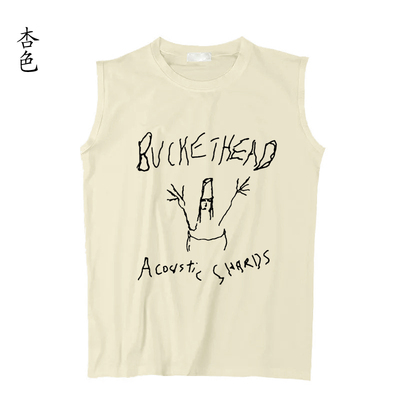 buckethead 桶哥 枪花吉他手 练琴手速快递 宽松坎肩背心无袖Tee