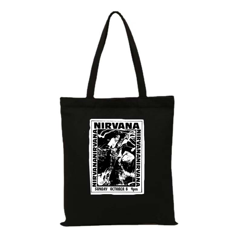 kurt cobain涅盘朋克柯本吉他设计印花punk grunge朋克暗黑帆布袋