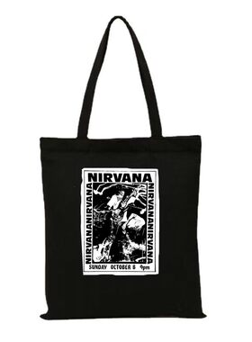 kurt cobain涅盘朋克柯本吉他设计印花punk grunge朋克暗黑帆布袋