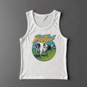 pink floyd atom heart mother 奶牛男女宽松夏季吊带背心无袖T恤