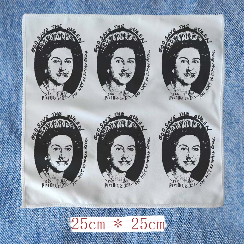 sex pistols 性手枪朋克diy印花桃皮绒 25cm大号布贴包包衣服配件