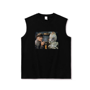 奇奇怪怪的外星人怪兽凹凸曼复古趣味无袖男女螺纹厚实坎肩背心T