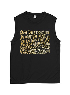 the doors break on大门乐队演唱会手绘烫金男女纯棉无袖坎肩T恤