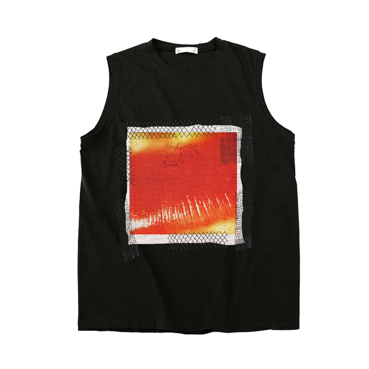 小众the cure kiss治愈文艺透气印花压胶贴布男女无袖T恤坎肩