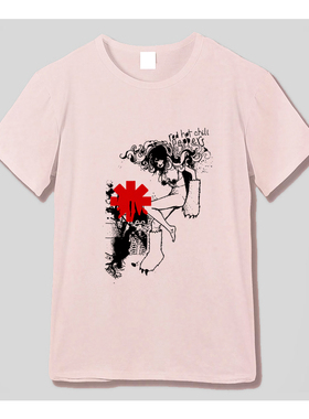 red hot chili peppers红辣椒放克摇滚乐队RHCP夏季爽滑印花T恤