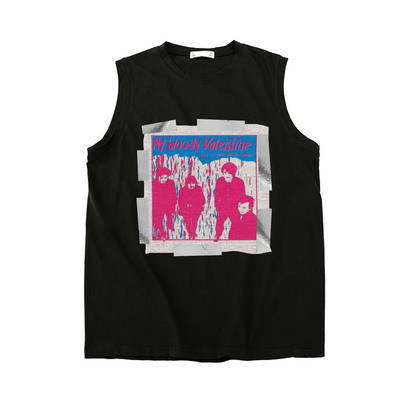 mbv-my-bloody-valentine布面印花压胶摇滚情人节男女无袖T坎肩