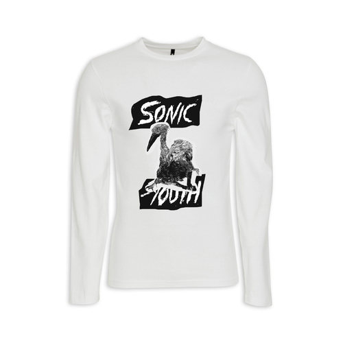 多款小众sonic youth音速青年手工拓印粗粝设计感纯棉男女长袖T恤