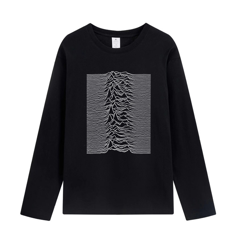 joy division脉冲星 快乐分裂 文艺男女低调设计感纯棉长袖T恤