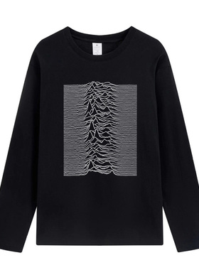 joy division脉冲星 快乐分裂 文艺男女低调设计感纯棉长袖T恤