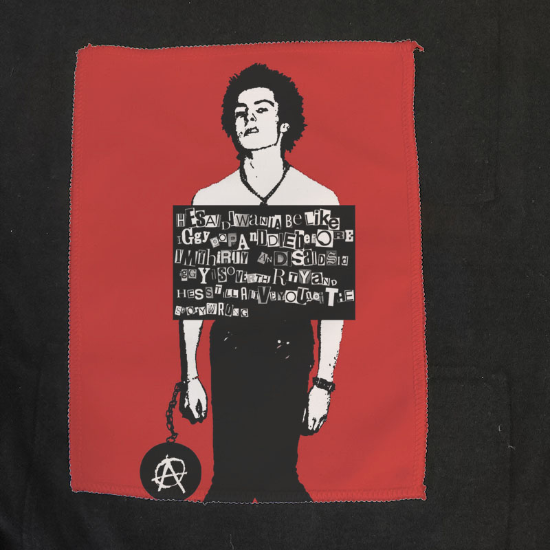 性手枪乐队punk朋克摇滚diy印花柔软桃皮绒布贴包包衣服装饰配件