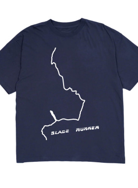 blade runner银翼杀手手绘设计感纯棉藏青色蓝红黑灰男女短袖T恤