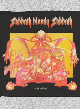 black sabbath doom metal黑色安息日十字架绒布贴包包衣服配件
