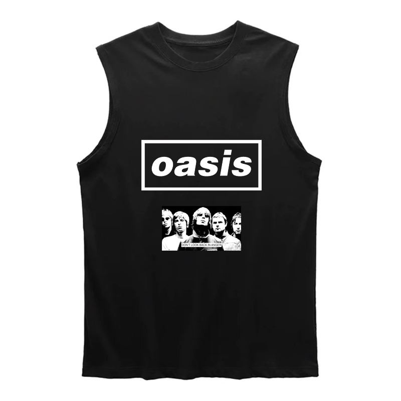 二oasis don't look back别因过去而悔恨绿洲乐队无袖背心坎肩Tee