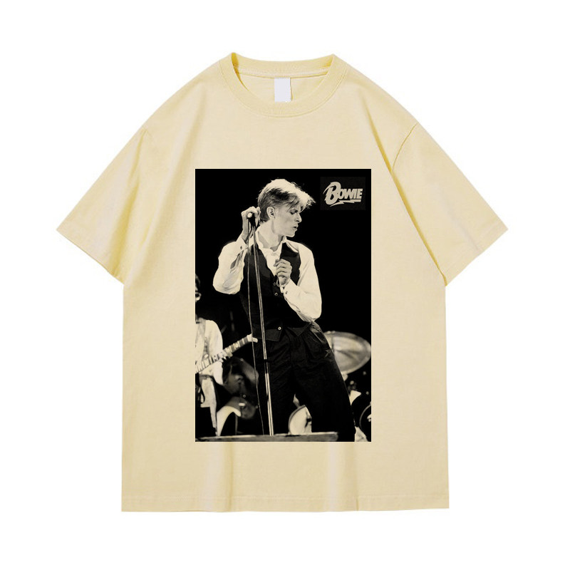 david bowie 大卫鲍伊 复古摇滚音乐 space rock 艺术短袖圆领T恤图片
