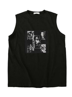 少见款pink floyd平克弗洛伊德贴布印花文艺风个性纯棉坎肩无袖T