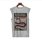 涅盘柯本nirvana kurt cobain垃圾朋克喷印摇滚文艺青年T恤坎肩