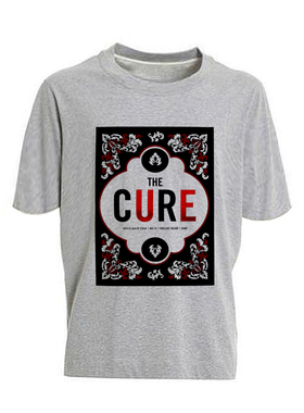 the cure goth post punk摇滚喷墨印花薄款宽松灰色莫代尔短袖T恤