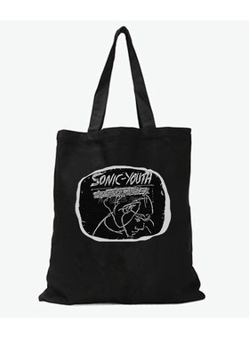 朋克sonic youth贴布印花粗棉个性朋克风摇滚黑色帆布包袋帆布包
