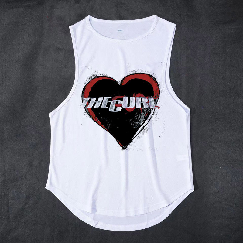 the-cure可爱章鱼爱心印花哥特摇滚乐队文艺范儿圆下摆背心坎肩T
