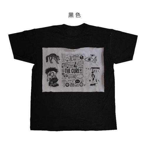 the cure goth rock治愈哥特摇滚防激凸凸点设计印花男女纯棉T恤