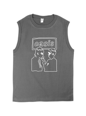 oasis liam noel smoke Tee 绿洲兄弟摇滚手绘设计感纯棉坎肩