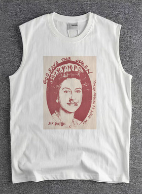 性手枪天佑sex pistols punk queen艺术拓印印刷朋克风格纯棉T恤