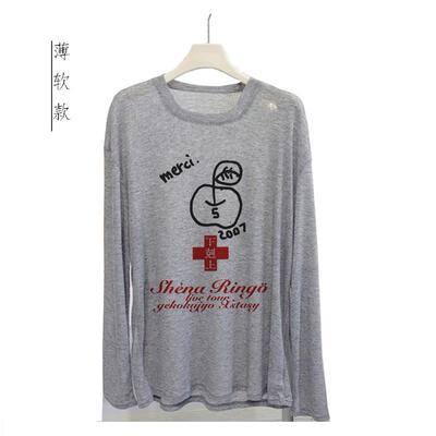 薄款椎名林檎日系朋克下克上摇滚莫代尔柔软宽松男女透气长袖T恤