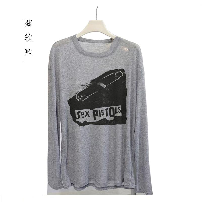 sex pistols sid and nancy punk喷印软薄颓废风男女透气长袖T恤