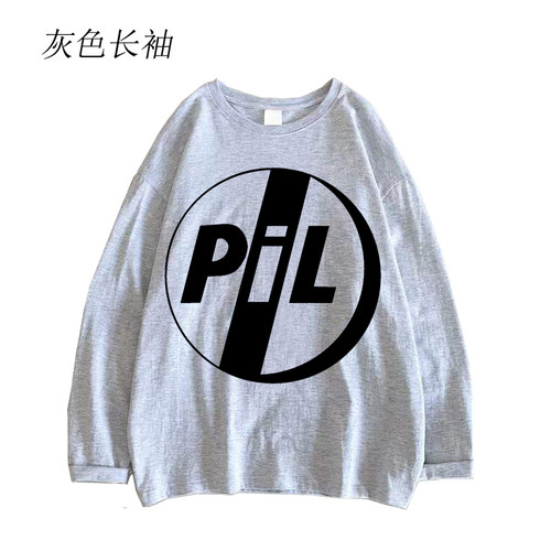 PIL乐队public image ltd朋克风punk男女初秋凉爽轻薄灰色长袖T恤