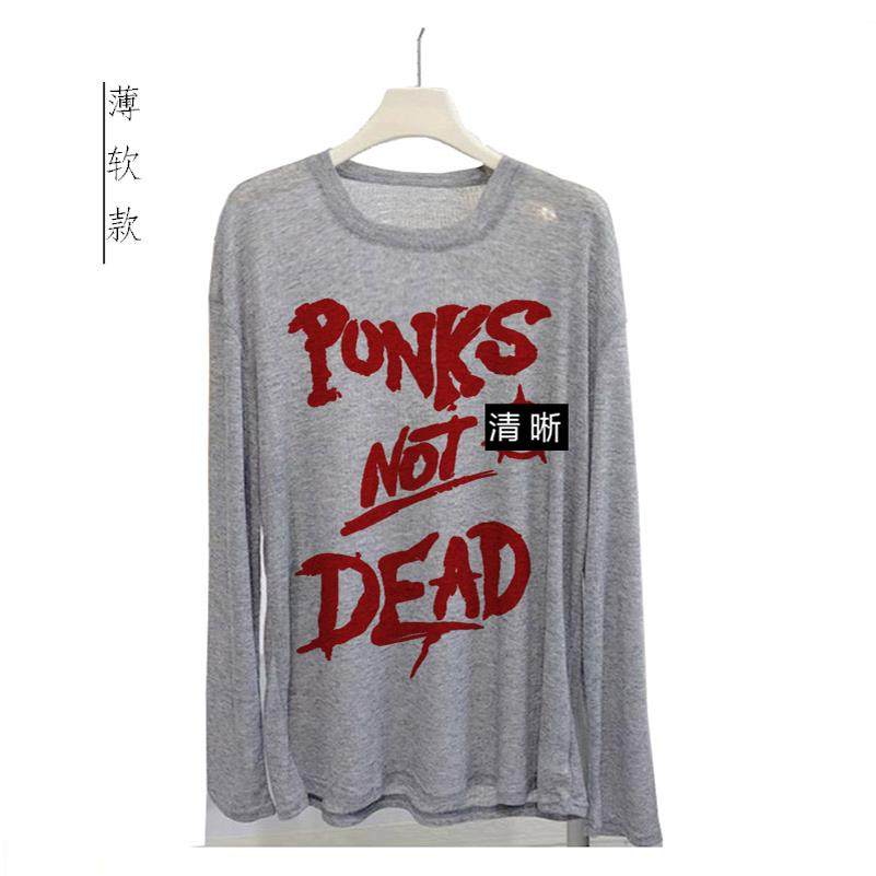 punk not dead朋克不死摇滚音乐节宽松春夏薄款男女透气长袖T恤