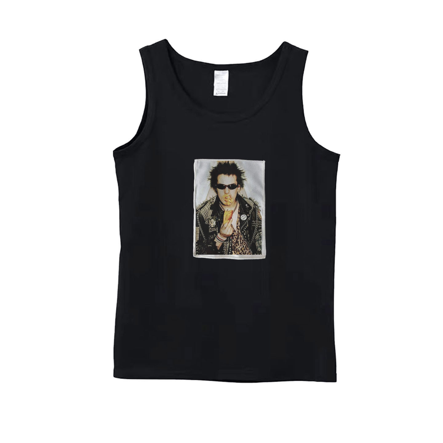 Johnny and sid sex pistols性手枪贴布男女纯棉中性款背心吊带T