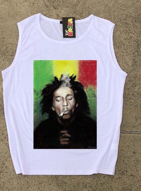 reggae rock rasta bob marley 男女复古牙买加雷鬼印花背心无袖t