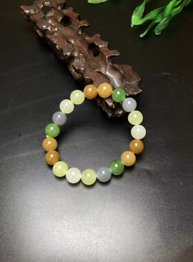 天然新疆和田玉白玉多宝手串手链直径10MM