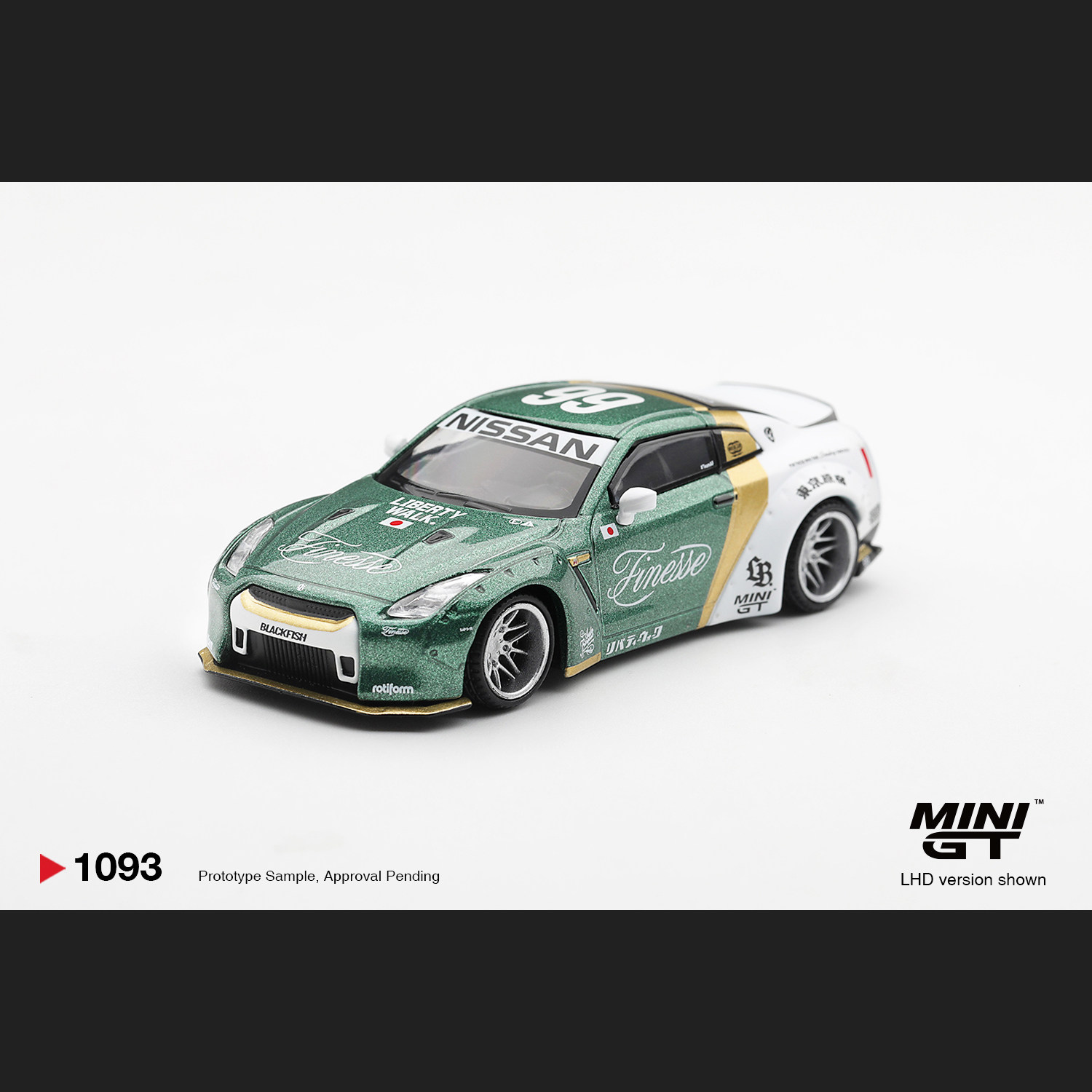预售1:64MINIGT#1093 日产尼桑Nissan GT-R R35 宽体改装合金车模图片