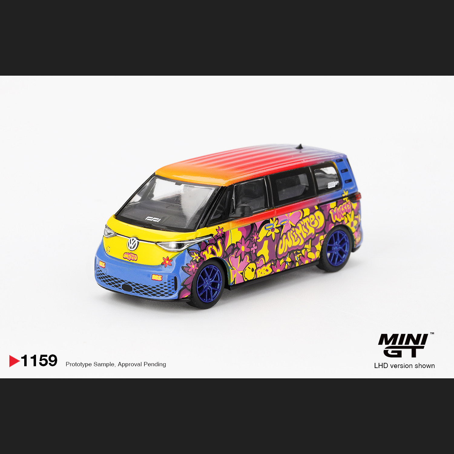 现货1:64 MINIGT#1159 大众Volkswagen ID.Buzz KW/BBS面包车模型