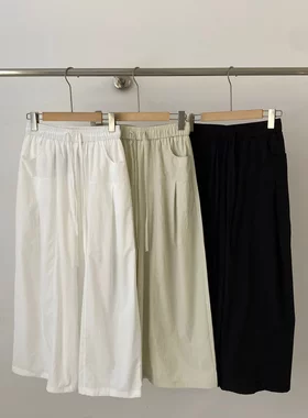 韩国东大门！2026夏季巨透气舒服速干高腰显瘦宽腿休闲裤女