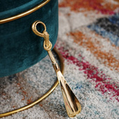 新潮黄铜金色艺术轻奢鞋 器个性 拔子 穿鞋 印度进口现代手工创意短款