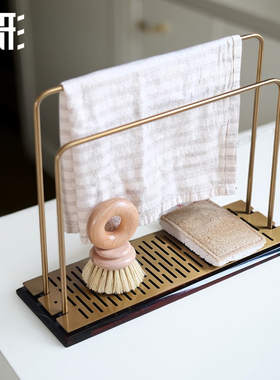 出形厨房抹布沥水架免打孔台面水槽洗碗布海绵清洗用品收纳置物架