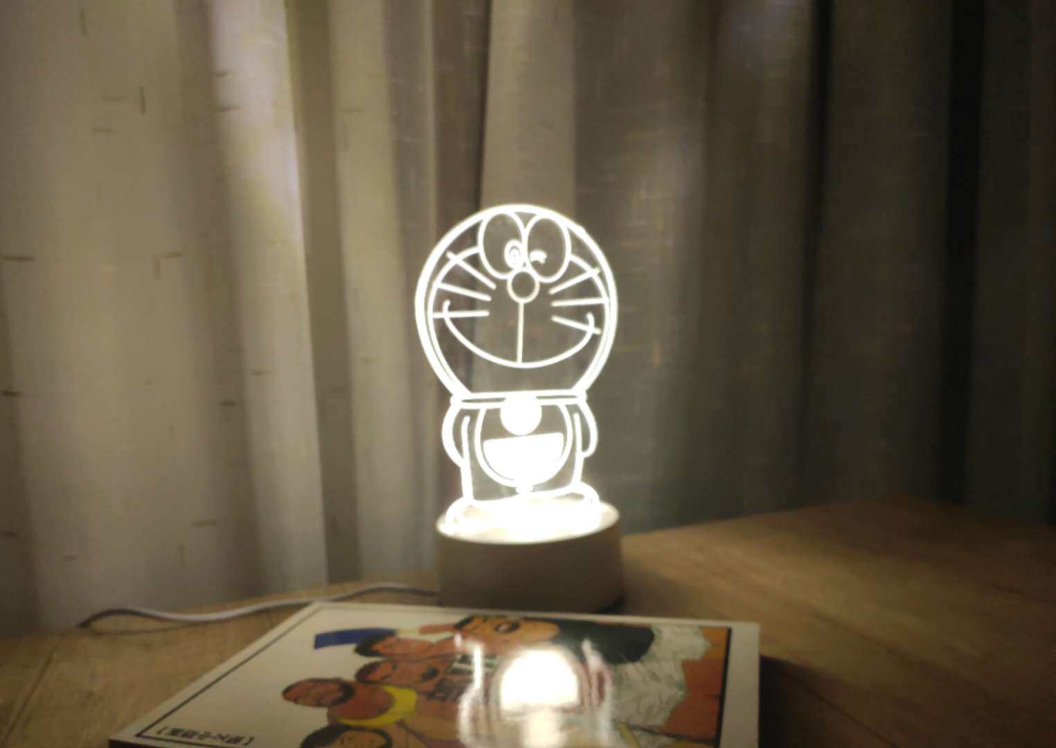 多啦A梦小夜灯三色可调LED小夜灯包邮